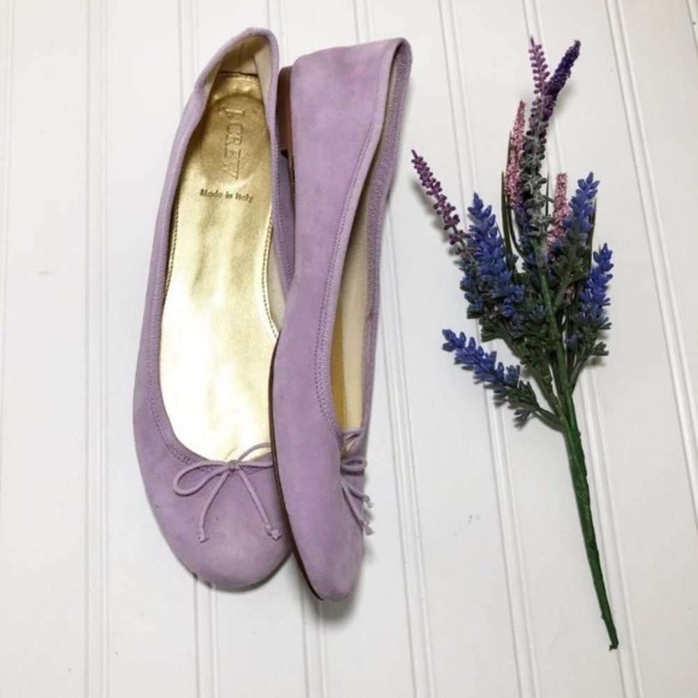 J. Crew Lilac Purple Suede Flats, Size 9